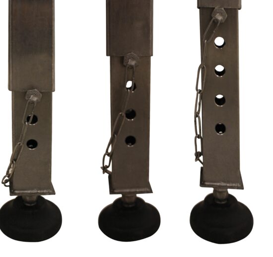 JEU DE 4 CHANDELLES DE REHAUSSE POUR TUBE 40X40 EP </=2 MM REGLABLE AU PAS DE 25 MM JUSQU'A 175 MM