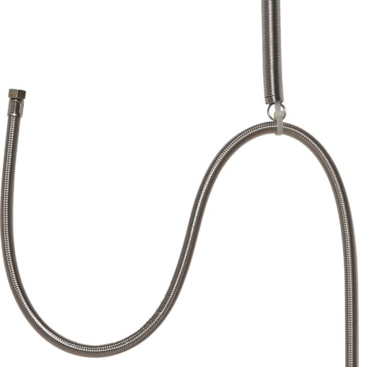 DOUCHETTE SUSPENDUE AVEC FLEXIBLE GAINE DE 2 ML DIAM.EXT DE 17 MM, AVEC RESSORT INOX