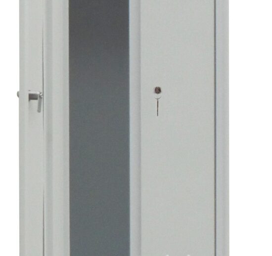 ARMOIRE VESTIAIRE GAIN DE PLACE, TYPE L, 1 COLONNE DE 2 CASES L-400 MM, GRIS RAL 7035