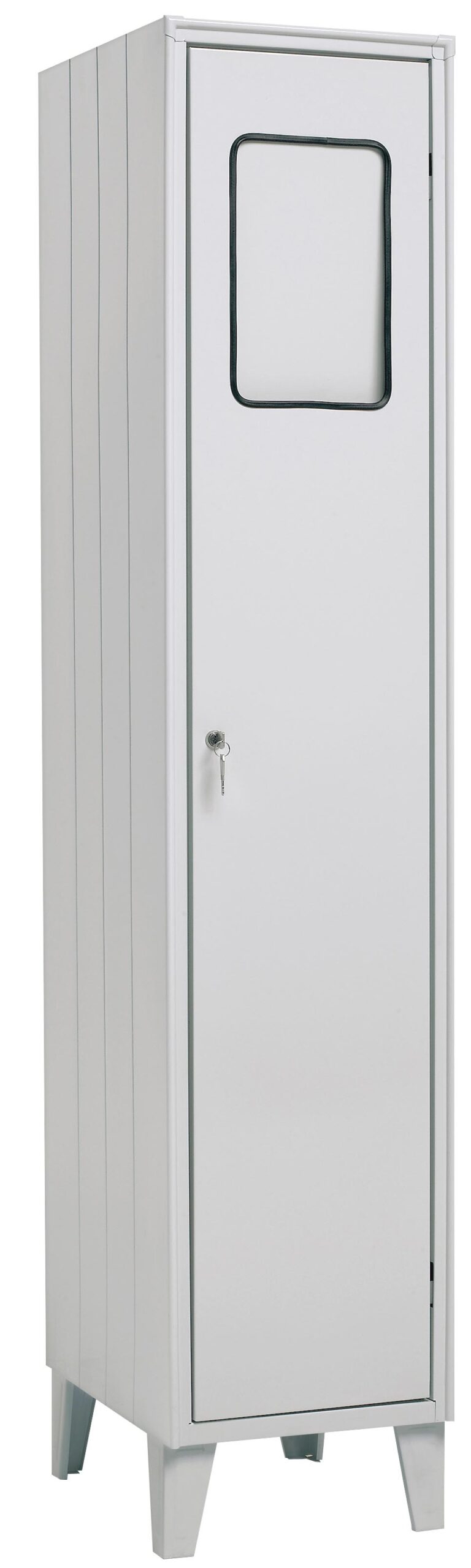 ARMOIRE A LINGE SALE SUR PIEDS, AVEC TRAPPE