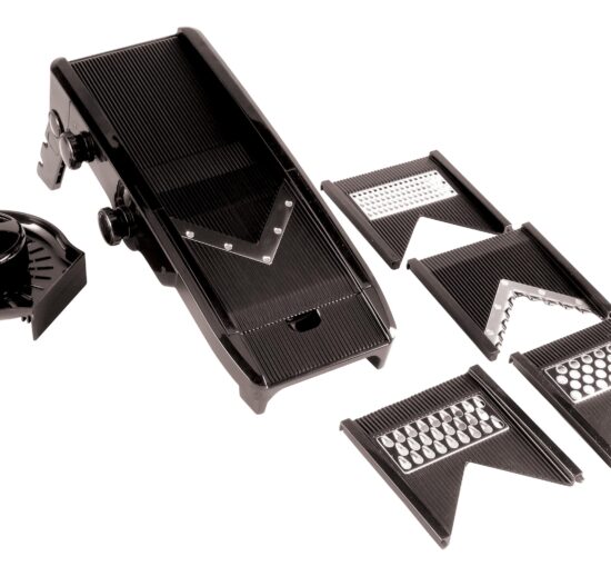 MANDOLINE PLASTIQUE, LAME EN V, COULEUR NOIRE