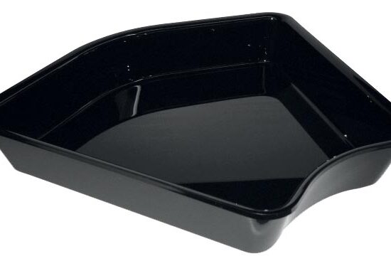 PLAT PLEXIGLAS NOIR - ANGLE ARRONDI 135°