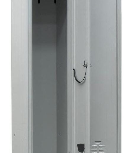 VESTIAIRE INDUSTRIE PROPRE ACIER SUR PIEDS, 2 CASES, COULEUR GRISE RAL7035