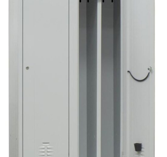 VESTIAIRE INDUSTRIE SALISSANTE ACIER SUR PIEDS, 2 CASES, COULEUR GRISE RAL7035