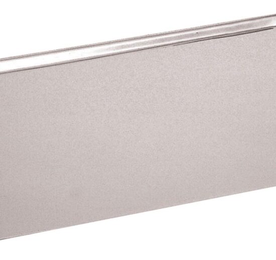 PLAQUE PATISSIERE INOX 600X400 MM, EP.10/10E BORDS PINCES A 45°
