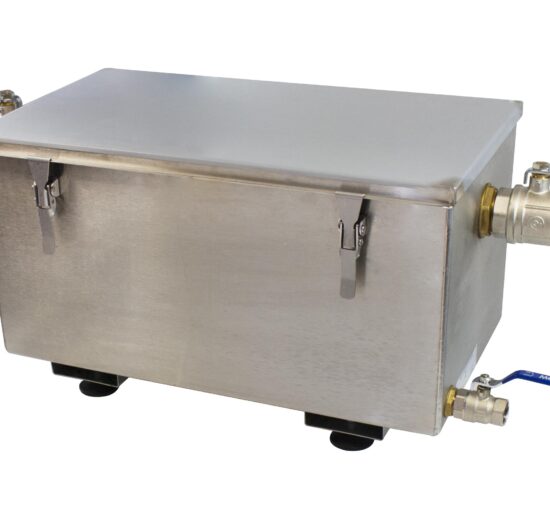BAC A GRAISSE INOX 304, 23L, CAPACITE DE 50 COUVERTS, 4 PIEDS REGLABLES, FOURNI AVEC PANIER