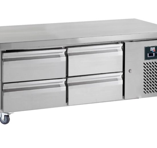 SOUBASSEMENT REFRIGERE -2/+8°C, 2X2 TIROIRS POUR BAC GASTRO GN1/1