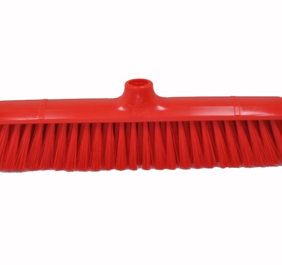 BALAI 380 MM SOUPLE, FIBRE POLYESTER COULEUR ROUGE, SUPPORT POLYPROPYLENE