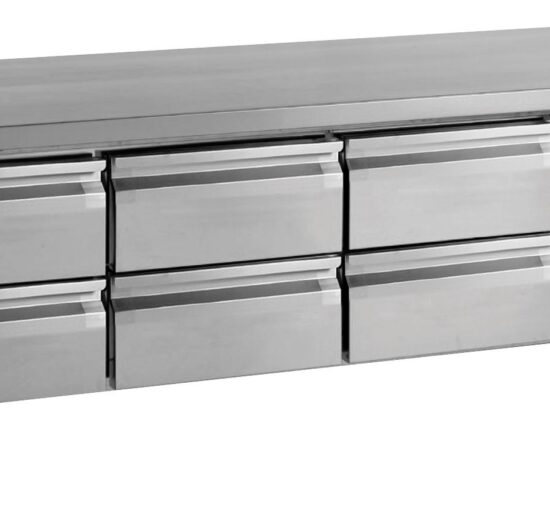 SOUBASSEMENT REFRIGERE -2/+8°C, 3X2 TIROIRS POUR BAC GASTRO GN1/1