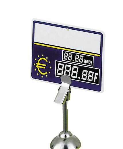 PORTE ETIQUETTE SUR SOCLE + PINCE H= 50MM - SOCLE LESTE L'UNITE