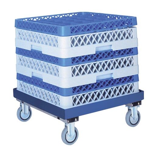 CHARIOT PORTE CASIER ABS SANS BARRE DE POUSSEE 4 ROUES DONT 2 A FREINS CHAPE ZINGUEE