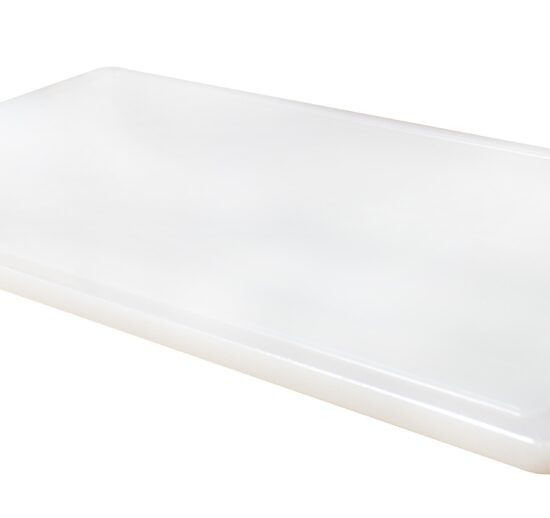PLAQUE DE DECOUPE GN1/1 BLANC POLYETHYLENE HD500 - AVEC RIGOLES ET PATINS ANTIDERAPANTS