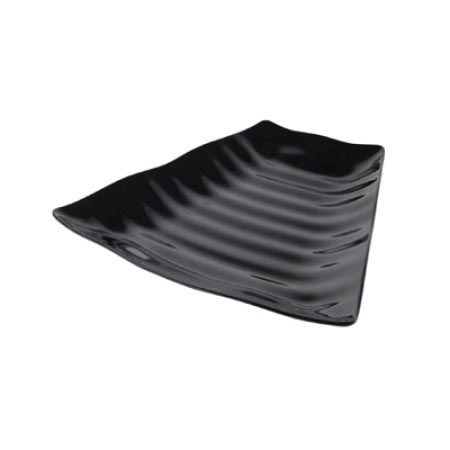 PLAT MELAMINE NOIR ONDULE 1/4 DE ROND CURVED WAVY