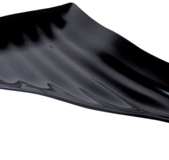 PLAT MELAMINE NOIR ONDULE TRIANGULAIRE 'R' CURVED WAVY