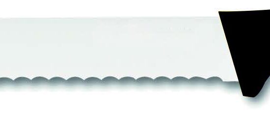 COUTEAU SCIE A ENTREMET CRANTE INOX BOUT ROND 330 MM