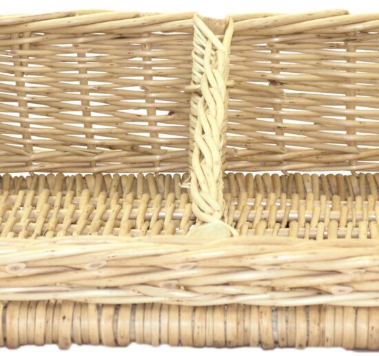PANIERE OSIER BLANC SAUCISSON 495X400MM ARRIERE 140MM AVANT 50MM