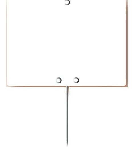PAQUET DE 10 PCS ETIQUETTES EN PVC BLANCHES SANS ROULETTES AVEC PIQUE INOX