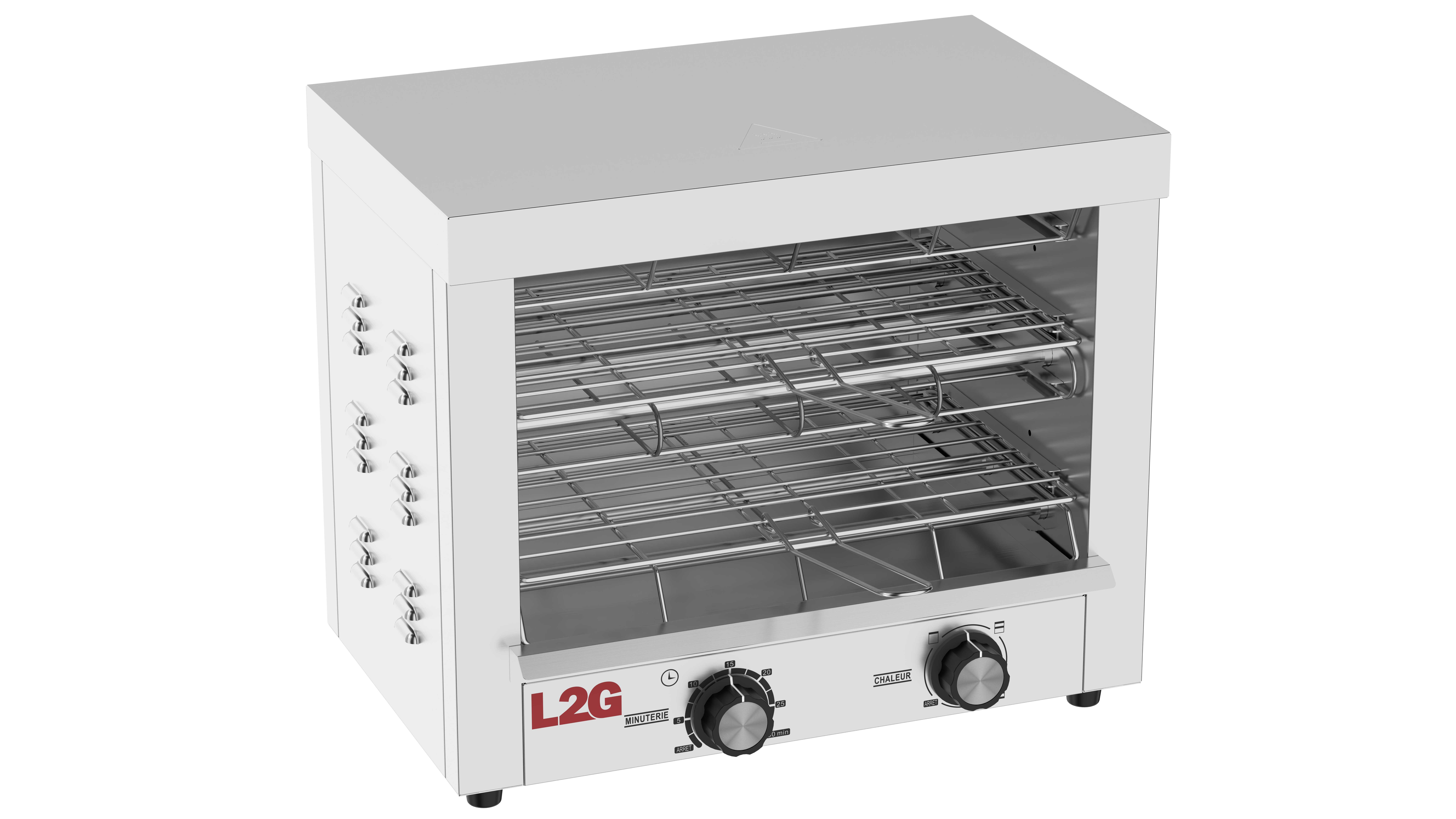 TOASTER INOX DOUBLE NIVEAUX RESISTANCES EN QUARTZ, MINUTERIE 30 MINUTES