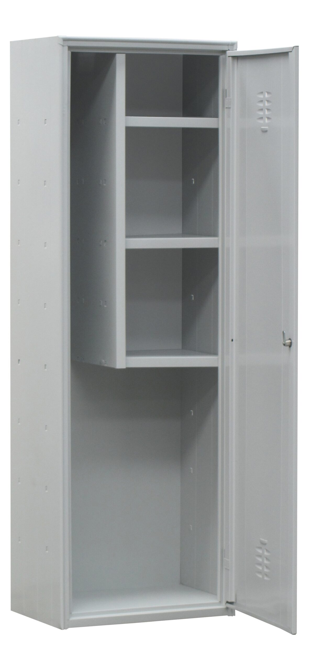 ARMOIRES BALAIS SANS PIEDS AVEC 3 ETAGERES INTERMEDIAIRES FIXES A DROITE