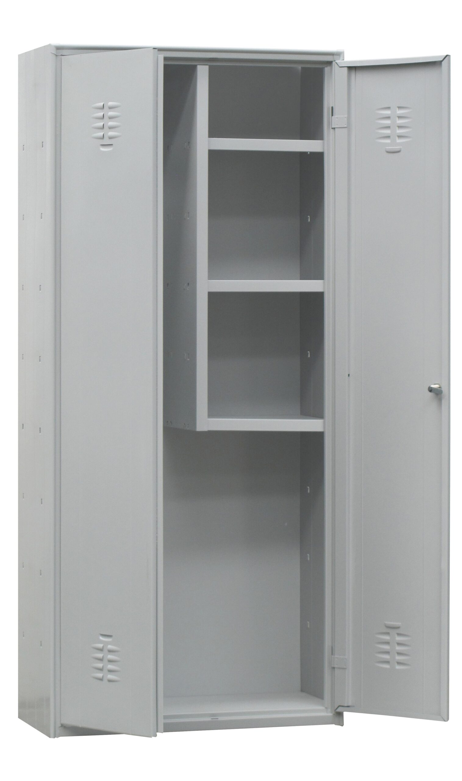 ARMOIRES BALAIS SANS PIEDS AVEC 3 ETAGERES INTERMEDIAIRES FIXES A DROITE