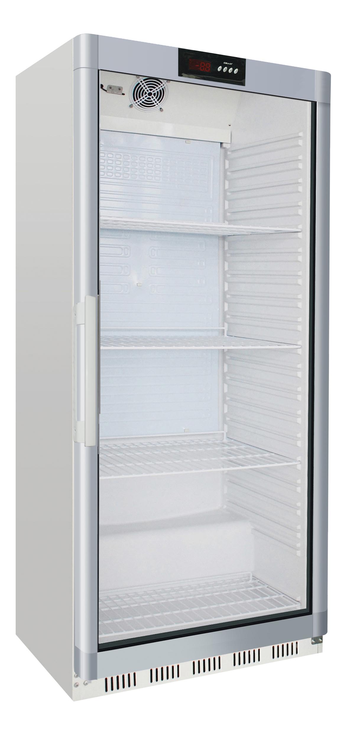 ARMOIRE REFRIGEREE BLANCHE PORTE VITREE , +2/+8°C AVEC 3+1 CLAYETTES, FERMETURE A CLE