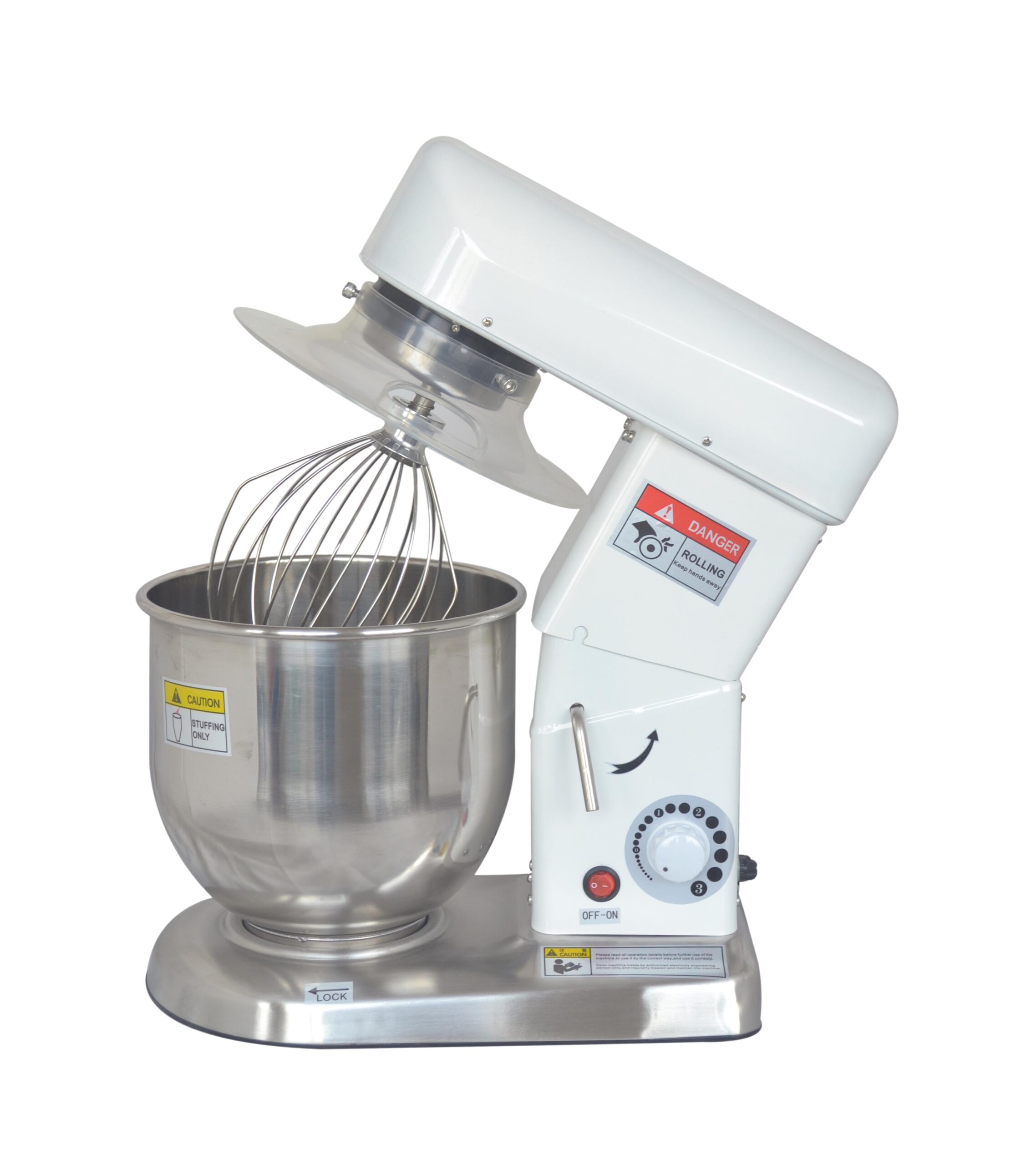 BATTEUR MELANGEUR 5L COULEUR BLANCHE TETE RELEVABLE, LIVRE AVEC 3 OUTILS