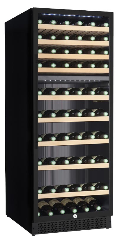CAVE A VIN 2 ZONES +5/+12°C EN BAS ET +12/+20°C EN HAUT, CAP. 142 BOUTEILLES DE D.75 MM