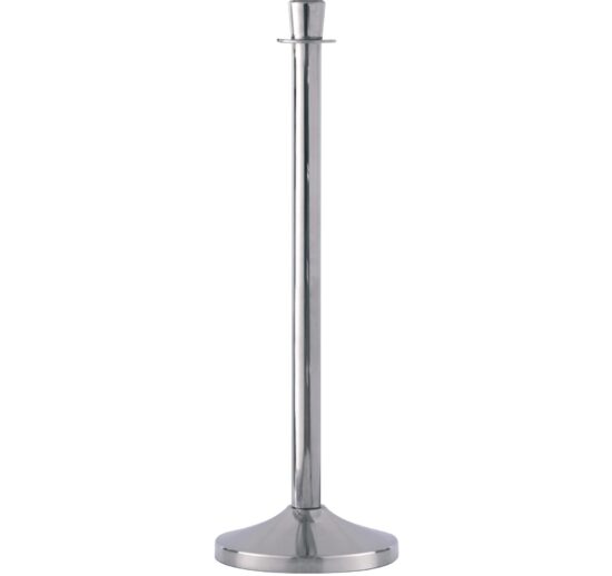 POTEAU FILE D'ATTENTE INOX, POUR ACCROCHAGE CORDON AVEC 2 MOUSQUETONS