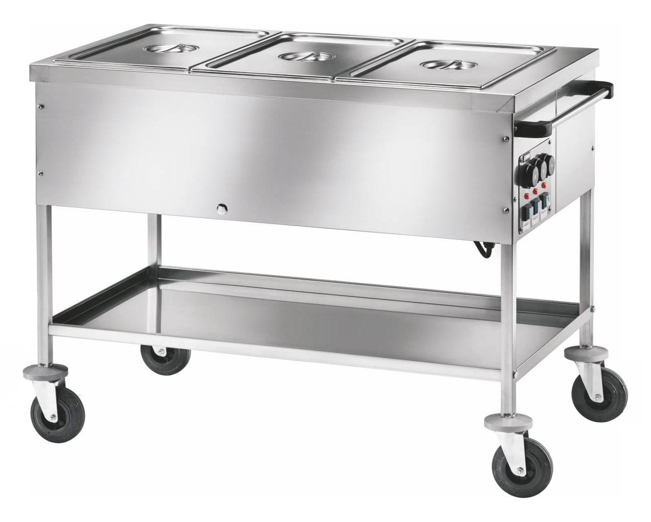 CHARIOT BAIN-MARIE 3 CUVES GN1/1-150 TEMPERATURE DIFFERENCIEE