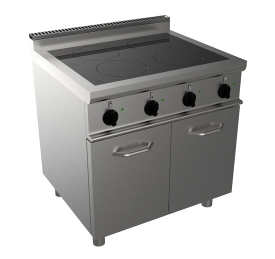 FOURNEAU ELECTRIQUE A INDUCTION SUR MEUBLE PLACARD FERME, 4 PLAQUES 4X3.5 KW