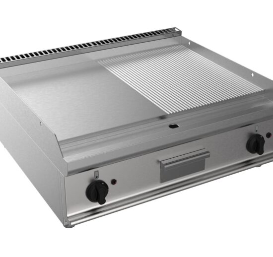 FRY-TOP GAZ 1/2 LISSE, 1/2 NERVURE A POSER ZONE DE CUISSON 800X530 MM
