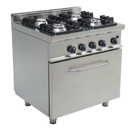 FOURNEAU TOUT GAZ 4 BRULEURS: 2X4.5+2X7.5KW SUR FOUR GN2-1 GAZ 7.9 KW