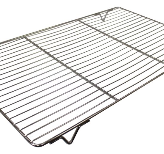 GRILLE INOX 304L SUR 4 PIEDS POUR BACS REF 1546 20 FILS D.2 MM, 2 TRAVERSES D.5 MM
