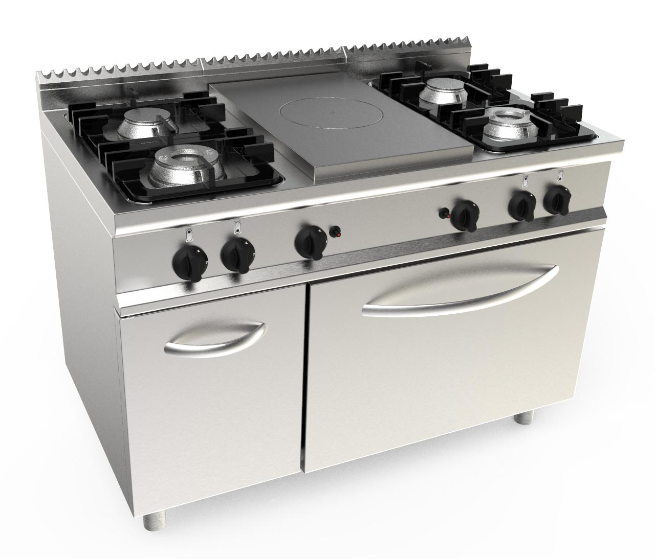 PLAQUE COUP DE FEU 4.5KW + FEUX GAZ: 2X4.5+2X7.5KW SUR FOUR GAZ GN2/1, 7.9 KW