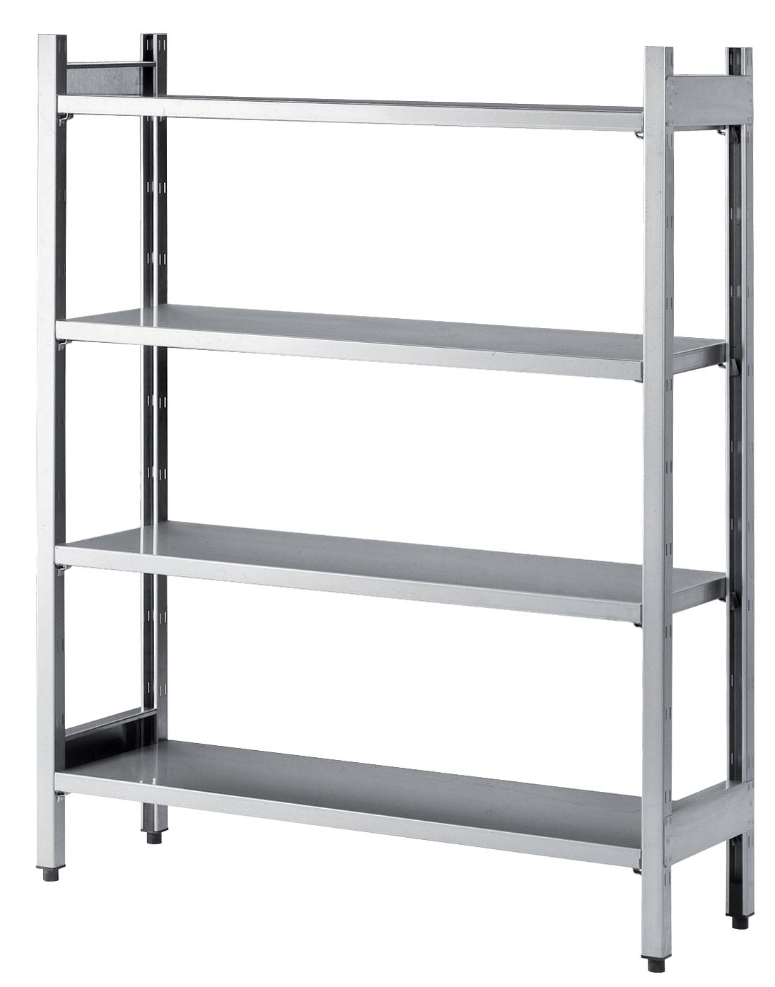 CASIER A BATTERIE INOX 304 SUR VERINS 4 ETAGERES PLEINES RENFORCEES