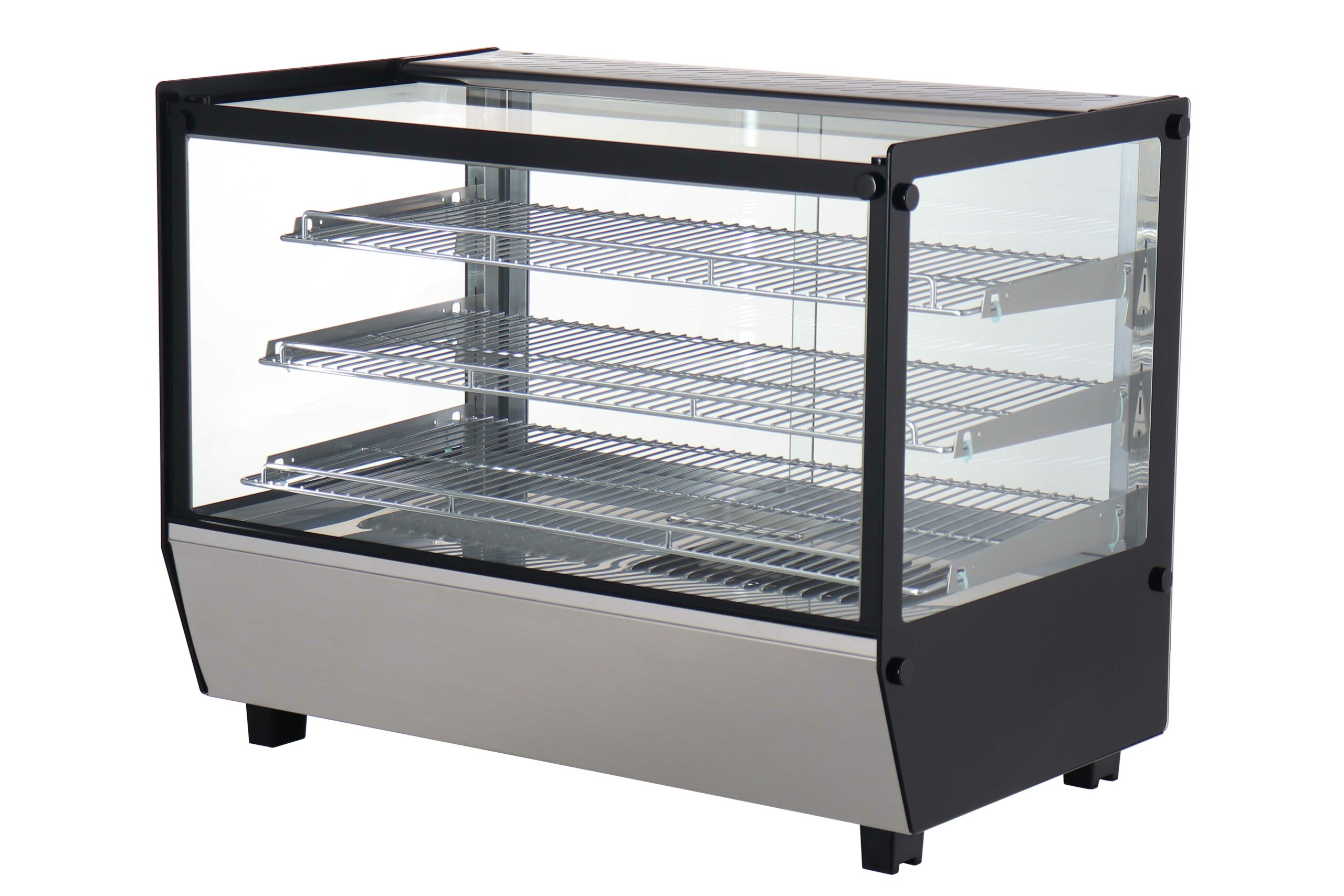 VITRINE DE PRESENTATION CHAUFFANTE 160 LITRES +30°C/+90°C, 3 ETAGERES, ECLAIRAGE LED SUPERIEUR