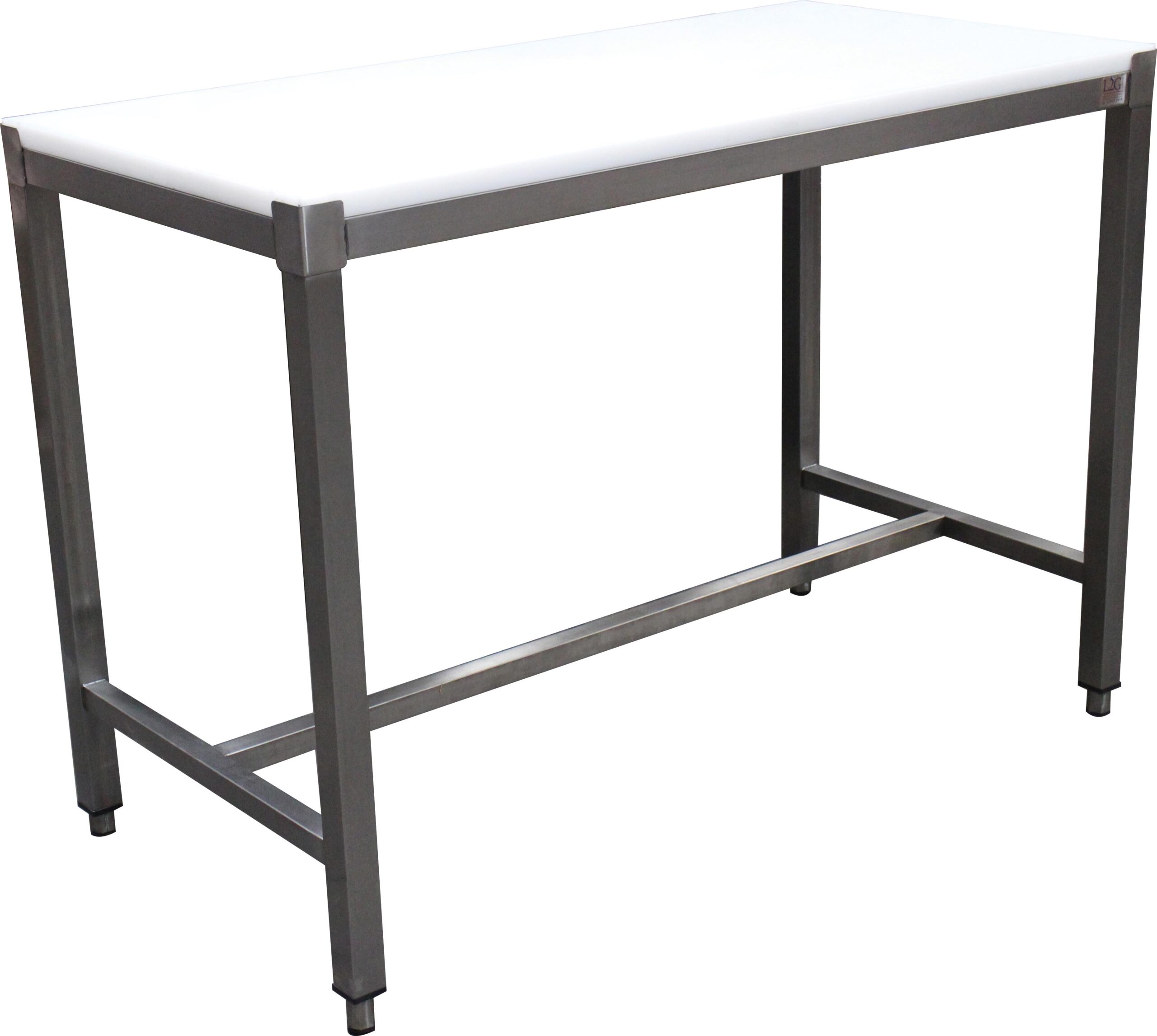 TABLE DE DECOUPE INOX CENTRALE DESSUS POLY NATUREL EP.25 MM