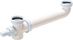TUBULURE PLASTIQUE G.1 1/2 (Ø40 MM) REGLABLE DE 120 A 300 MM POUR EVIER 2 CUVES EGALES
