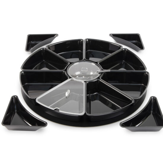 KIT CARROUSEL COMPOSE DE 13 PLATEAUX NOIRS : 1 PLATEAU TOURNANT+8PLATS 280X28X85MM