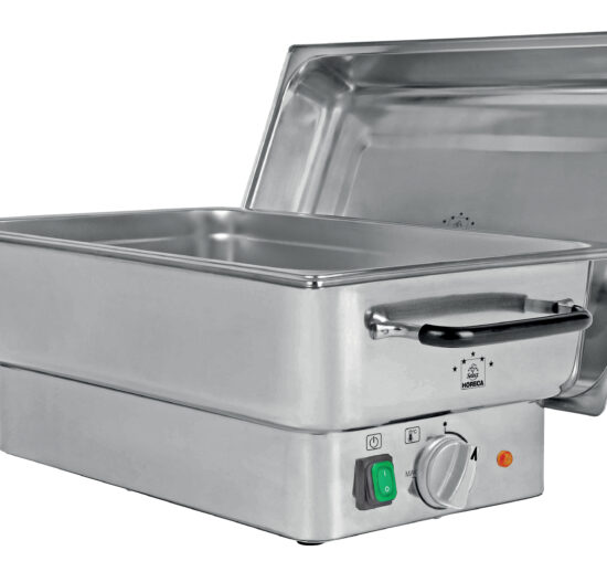 CHAFING DISH ELECTRIQUE GN1/1 ACIER INOXYDADLE 1 BAC GN1/1 65 MM INCLUS REGLABLE EN CONTINU 100°C