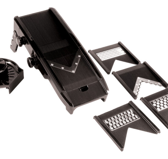 MANDOLINE PLASTIQUE, LAME EN V, COULEUR NOIRE