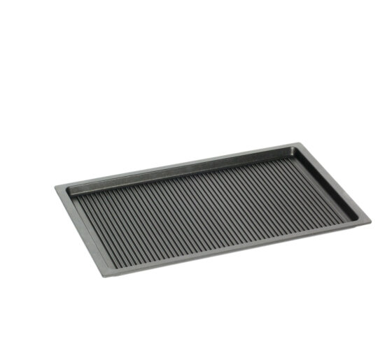 PLAQUE DE CUISSON ALU TEFLONNEE, FOND NERVURE FORMAT GN1/1, PROFONDEUR 20 MM