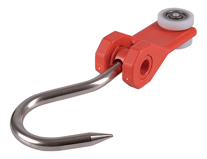 CROCHET COULISSANT EN NYLON AVEC POINTE INOX 304 Ø13 MM, L-180 MM, CHARGE MAXI 300 KG