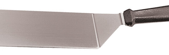 PALETTE INOX FAST FOOD ET POISSON FLEXIBLE, MANCHE NOIR, PALETTE L-250 MM