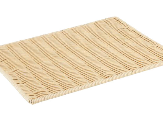 NATTE DE PRESENTATION POLYPROPYLENE FIL PLEIN TRESSE MAIN AVEC STRUCTURE INOX FINITION MAT