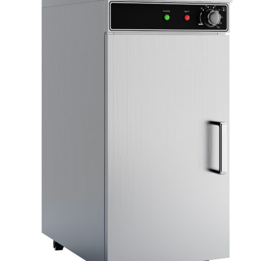 ARMOIRE CHAUFFE-ASSIETTES INOX 60 ASSIETTES D280MM 3 ETAGERES PERFOREES, AVEC VENTILATION