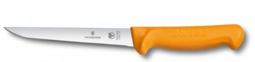 COUTEAU A DESOSSER VICTORINOX MANCHE JAUNE SURMOUL LONGUEUR DE LA LAME ETROITE : L-180 MM