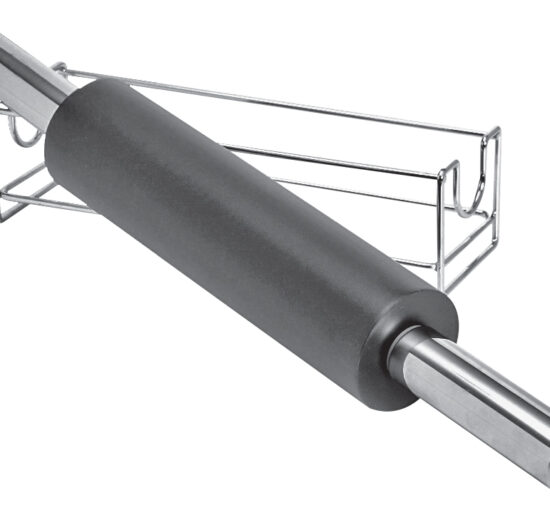 ROULEAU A PATISSERIE ANTI-ADHESIF L-250 MM, FOURNI AVEC SUPPORT CHROME