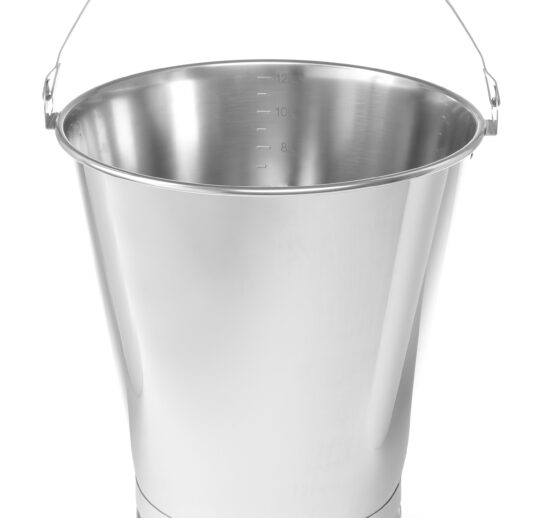 SEAU INOX AVEC GRADUATIONS ET PIED RENFORCE 12 LITRES