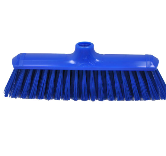 BALAI 290 MM 1/2 DUR, FIBRE POLYESTER COULEUR BLEUE, SUPPORT POLYPROPYLENE